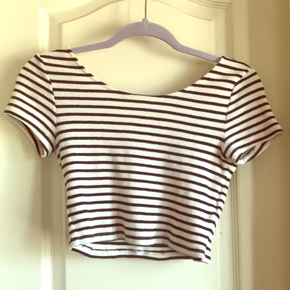 Black and white Striped crop top